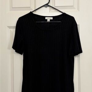Vintage America Black Short Sleeve Ribbed Tee